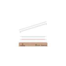 FEHEED 6 Inch Ceiling Fan Downrod, 1" Diameter White Ceiling Fan Extension Rod (No Threads) with 5 x 18-AWG Wires,Universal Down Rods for Ceiling Fans,Easy Installation