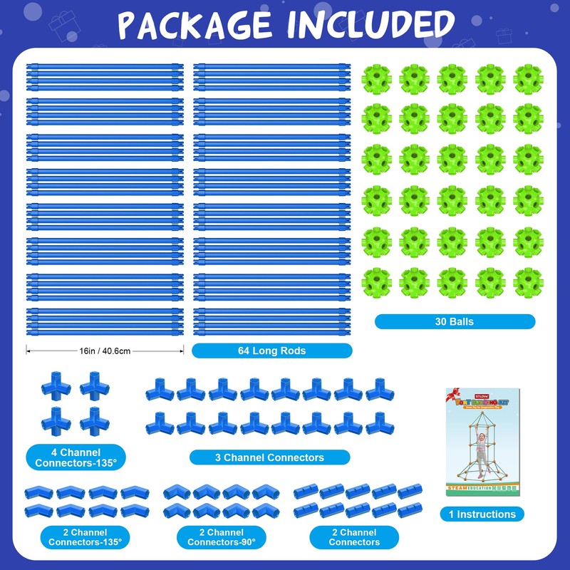 140 PCS Fort Building Kit for Kids Age 4-10, Den