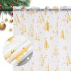 DEARTOWN Christmas Sheer Curtains, Snowflake Gold Foil Print Sheer Curtains,