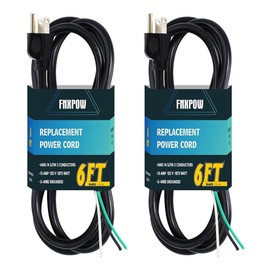 fnxpow 2 팩 6ft 14/3c sjtw 14 전동 공구 공급 듀티 110v 게이지 코드, 케이블, 120v 및 전원 기기 15a, 3 1875w 115v 교체 피그테일, 헤비 ac 코드 prong [12FT-2Pk] fnxpow 2 Pack 6ft 14/3c SJTW 14 Power Tool Supply Duty 110v Gauge Cord, Cable, 120v and Power Device 15a, 3 1875w 115v Replacemen