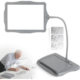 Magnifying Glass with Light and Stand 50 LED Desk Magnifying Glass with Light Stepless Dimmable, Horizontal + Vertical Mode, 360° Flexible Gooseneck, Hands Free Magnifier for Close Work Reading Repair