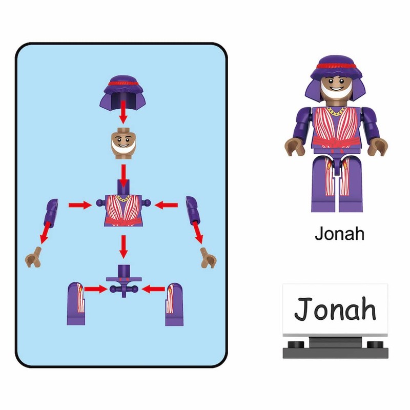 Nativity Bricks Jonah & The Whale 17 Pieces - Ages