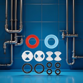 8Pcs Faucet Repair Kit - Ceramic Disc Cartridges and Silicone Washers for Leak Replacement | Pleochroic Valve Tap Accessories with Inserts,Faucet Parts, Washer Assortment