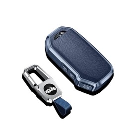 SANRILY 3 Button Key Fob Cover for Kia Forte Sorento Sportage R GT Stinger GT Cerato Keyless Entry Remote Keychain Holder Full Protection Leather Key Case Blue