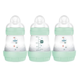 MAM Baby Bottles for Breastfed Babies, MAM Bottles Anti Colic, Boy, 5 Ounces, 3-Count