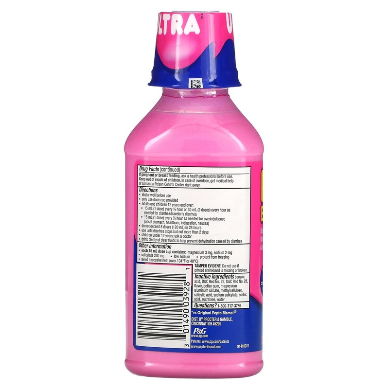 Pepto Bismol Ultra Liquid for Upset Stomach, 5 Symptom Relief,