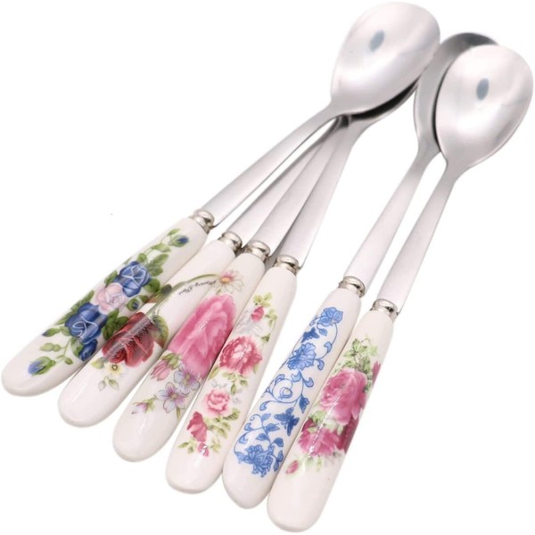 Aiptosy Cool Cook 6 Pack Stainless Steel Coffee Spoon Ceramic