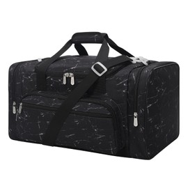 YoKelly Gym Bag Sport Duffle Bag - 20 inch Weekender Overnight Travel Duffel Bag with More Pockets - Black Marble