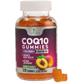 Nature's Nutrition Gomitas de CoQ10 de 100 mg: Suplemento antioxidante de alta absorción, triple potencia, para apoyar la salud cardíaca y la producción de energía. Vitaminas con ultra coenzima Q10