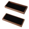 Wood Pen Tray Desktop Office Storage Box Coin Keys Holder