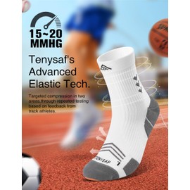 Lounwee Compression Sport Running Socks: Crew Sock with Arch Support for Men Women Hiking Cycling Football,Gift for Runners