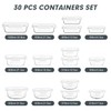 VERONES 30 Pieces Glass Meal Prep Containers Set, Stackable Food