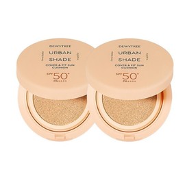 Duetree 듀이트리 어반쉐이드 파데프리 커버앤핏 선쿠션 본품 14g 2개 (잡티 기미커버) Deauty Urban Shade Padefree Cover & Fit Sun Cushion 14g 2 Pack (Covers Blemishes and Freckles)