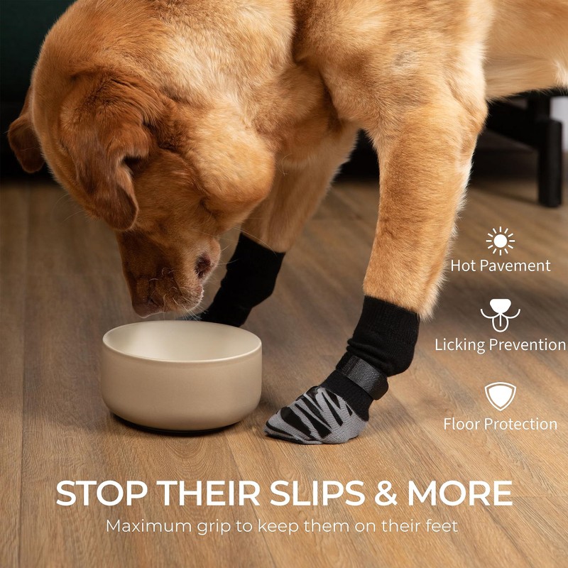 Premium Non-Slip Dog Socks for Hardwood Floors - Extra-Thick Grip