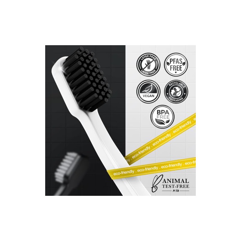 Gurunanda Yin Yang Cepillo Polvo Dientes Cerdas Extra Suaves Promueve