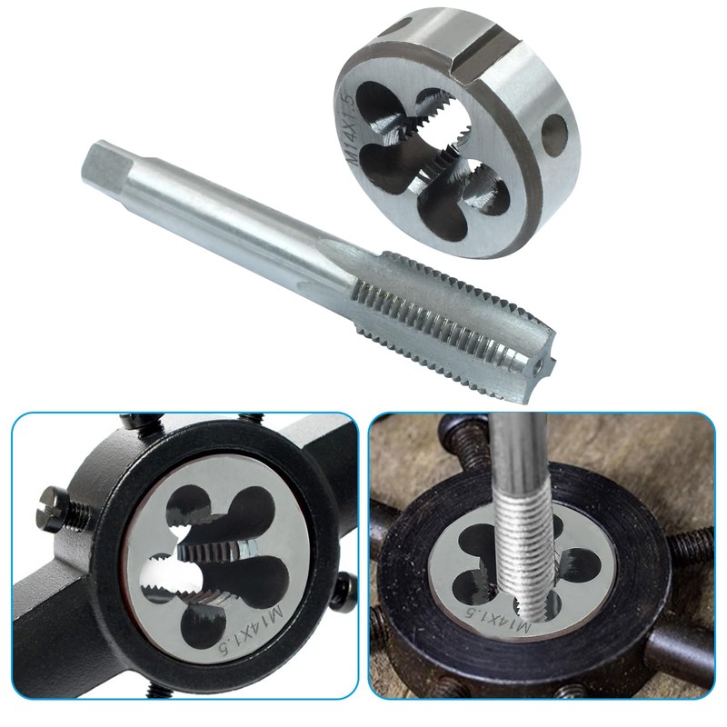 HARSKIYER M14 x 1.5 Metric Tap and Die Set, HSS