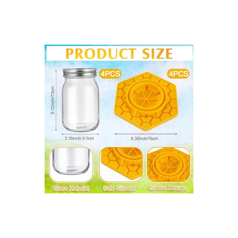 8 Pack Bee Feeder for Mason Jar Bee Watering Station