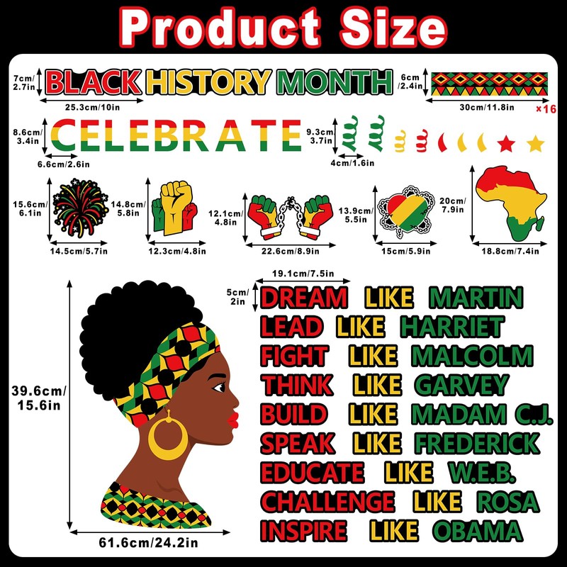 gisgfim Black History Month Classroom Bulletin Board Decorations Set African