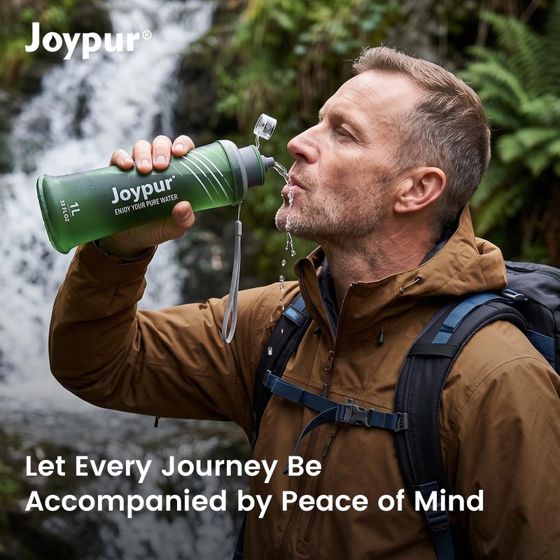 joypur Water Filter Survival - Collapsible Water Bottle with Filter