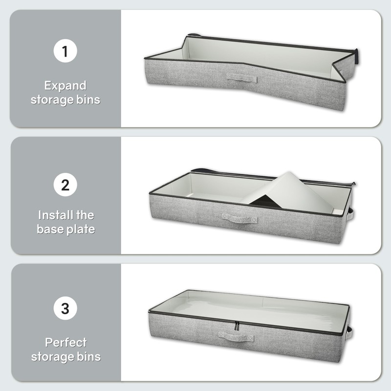 TidyCorner 2-Pack Under Bed Storage Containers, 4.5 Inches Tall Low