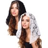 2 Pieces Floral Lace Veils Head Covering Latin Mass Mantilla