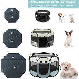 Zhilishu Dog Playpen Mat, Washable Pee Pad for Octagon Puppy Whelping Pading Leakproof Potty Training Pad Liner for Crate Kennel Indoor