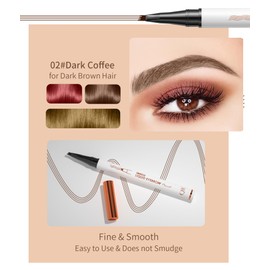 2 Pcs Microblading Eyebrow Pen, 2025 Upgraded 3D Waterproof 4-Tip Eyebrow Pencil, Natural Makeup Long-Lasting Fine Stroke Magic Eyebrow Pencil for Women Stay on All Day (02 Dark Brown*2)
