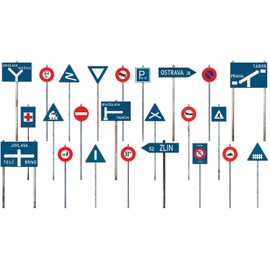 Mini Art 35655 1:35 Traffic Signs Czecheslo. 30-40 - Faithful Replica, Model Building, Plastic Kit, Model Kit, Diorama Kit, Plastic Model Making