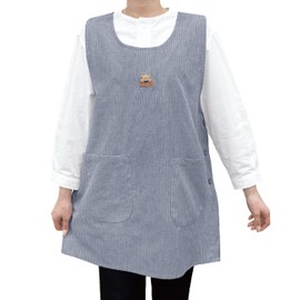 SINCE1953 TRENDY 16741 Women's Apron, Nursery, Side Buttons, ML Size, Lightweight, Quick Drying, Wrinkle Resistant, Easy to Move, Just Put On, Cute, Stylish, Popular, Large Capacity Pockets, Side