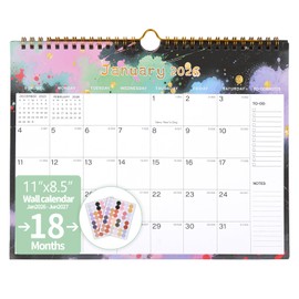 2026-2027 Wall Calendar, Calendar 2026-2027, 18 Monthly Wall Calendar from January 2026 to June 2027, 11 x 8.5 Inches Thick Paper, Large Ruled Blocks Monthly Calendar, for Home or Office Easy Organizing (Color1)