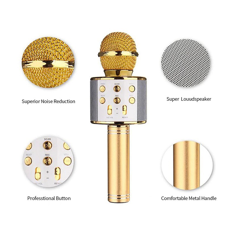 Professional BT Wireless Microphone Karaoke Speaker KTV Music Player Singing