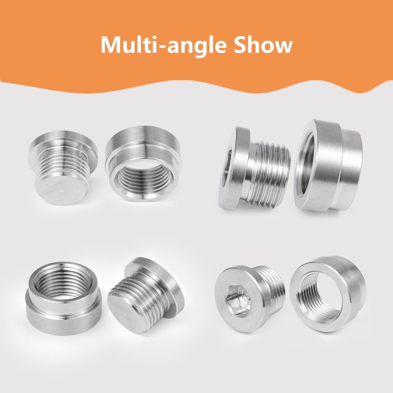 O2 Oxygen Sensor Bung and Plug 304 Stainless Steel M18-1.5,Oxygen