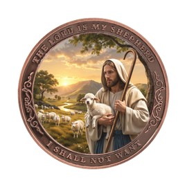 The Lord is My Shepherd Christian Challenge Coin Gift, Bible Verse Religious Medallion Pocket Protection Token