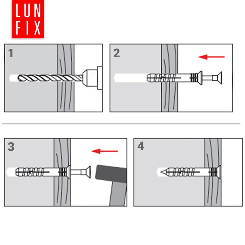 Lun Fix Impact Dowels 8.0 x 60 mm Nail Dowels