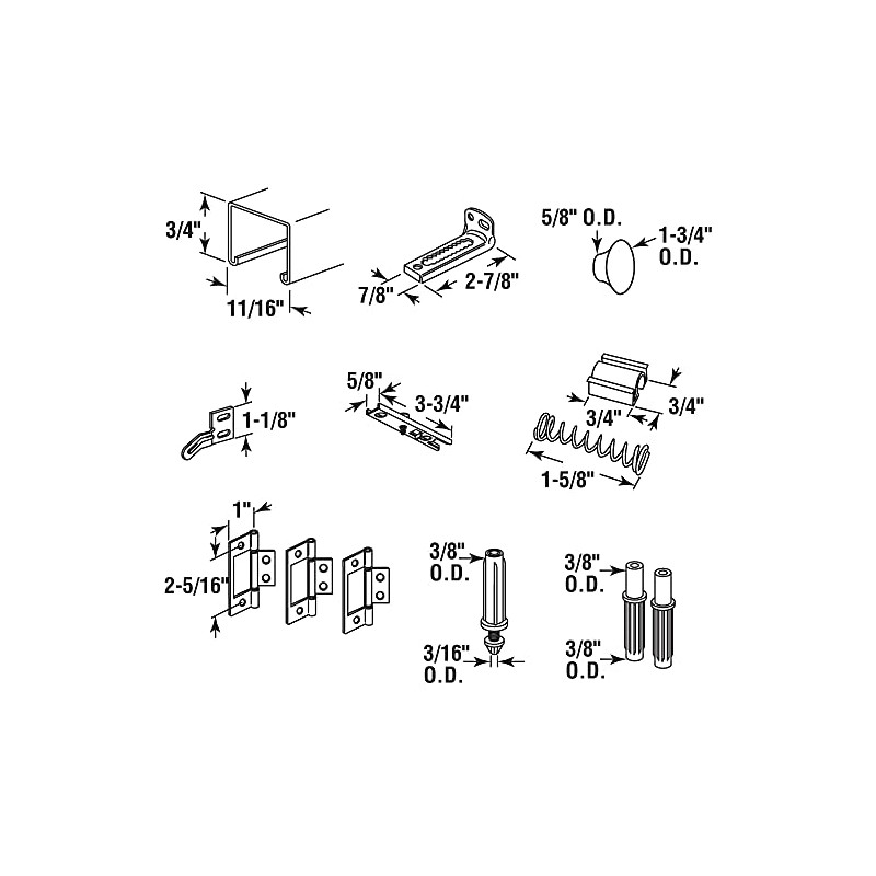 Prime-Line 164686 Bi-Fold Closet Door Track Kit, Fits 36 In.