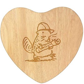 'Beaver Overseer' Wooden Heart Shaped Chopping/Cutting Board (WB00061542)