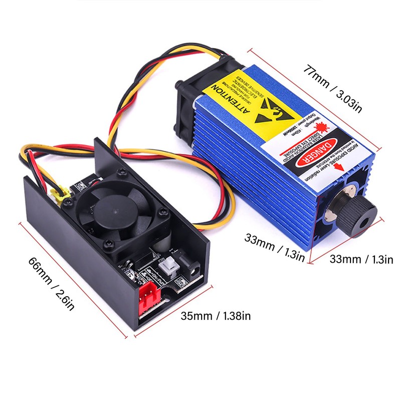 12V 10W Engraver Laser Module Focusable Engraving Machine Blue Light