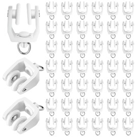 Curtain Track Rollers Ceiling Curtain Track Hooks Flexible Bendable Clips 11 mm White Plastic Drapery Rail Gliders with Hooks for Shower Curtain Window Tracks(100 Pieces)