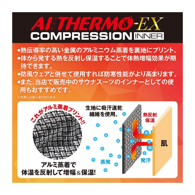 A.D.ONE ADC-185 A.D.ONE AI Thermo-EX Compression Inner/ADC-185 Men's AI Thermo