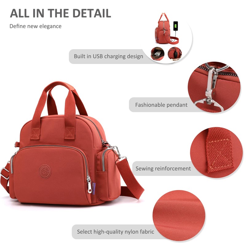 NICOLE & DORIS Women's Orange Messenger Bag - Large Capacity