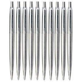 10 x PARKER JOTTER STAINLESS STEEL BALLPOINT with BLACK INK