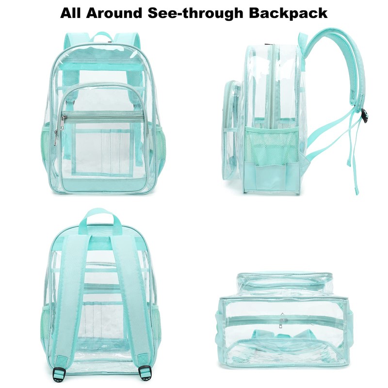 Esfoxes Heavy Duty Clear Backpack, School Backpack College Bookbag PVC
