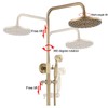 GGStudy Antique Brass Rain Shower System Set 2 Knobs Mixing