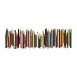 Galison Frank Lloyd Wright Colored Pencils Shaped Panoramic Puzzle, 1,000 Pieces, 44” x 14” – Landscape Jigsaw Puzzle with Colorful Artwork – Thick, Sturdy Pieces, Challenging Family Activity