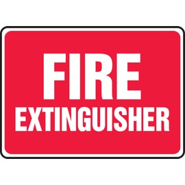 Accuform MFXG477XT Dura-Plastic Sign, Legend "Fire Extinguisher", 7" Length x 10" Width x 0.060" Thickness, White On Red, 7" Height, 10" Wide, 7" Length, Dura-Plastic, 7" x 10"
