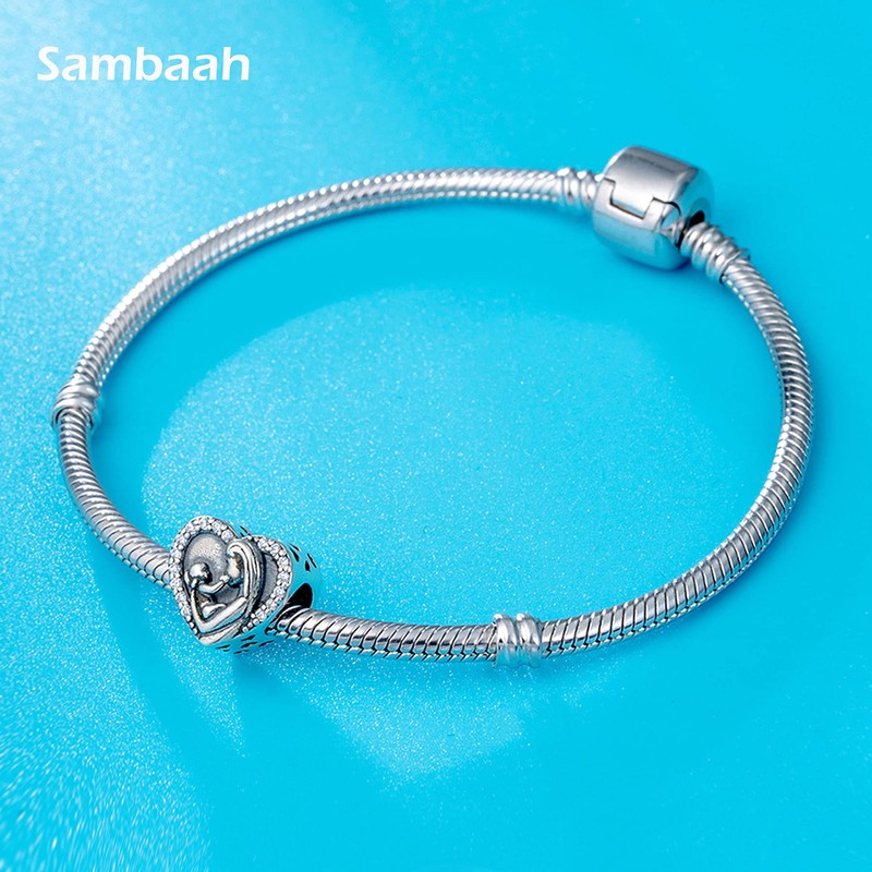 Sambaah Mom Charm Sterling Silver Mother and Child Bead for
