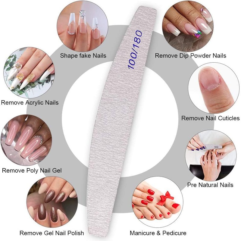 Kafeiya Professional Nail Files,5 PCS Nail File Double Sided Emery