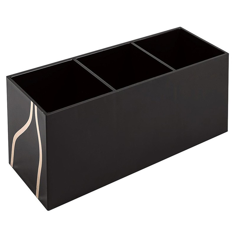 AUTOARK Makeup Brush Holder Organizer - 3 Slot Acrylic Cosmetics