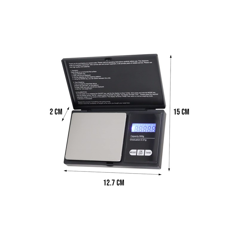 CONTROL EXPERT Bascula Digital Gramera 0.01gr 500gr Gramos Química Joyería