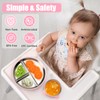 MISSLILI Stainless Steel Kids Plates and Bowls with Suction, Divided